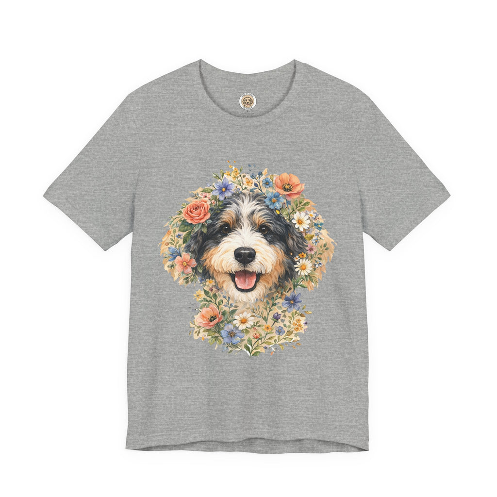 Aussiedoodle Floral Portrait Watercolor Dog Art Print for Pet Lovers