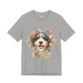 Aussiedoodle Floral Portrait Watercolor Dog Art Print for Pet Lovers