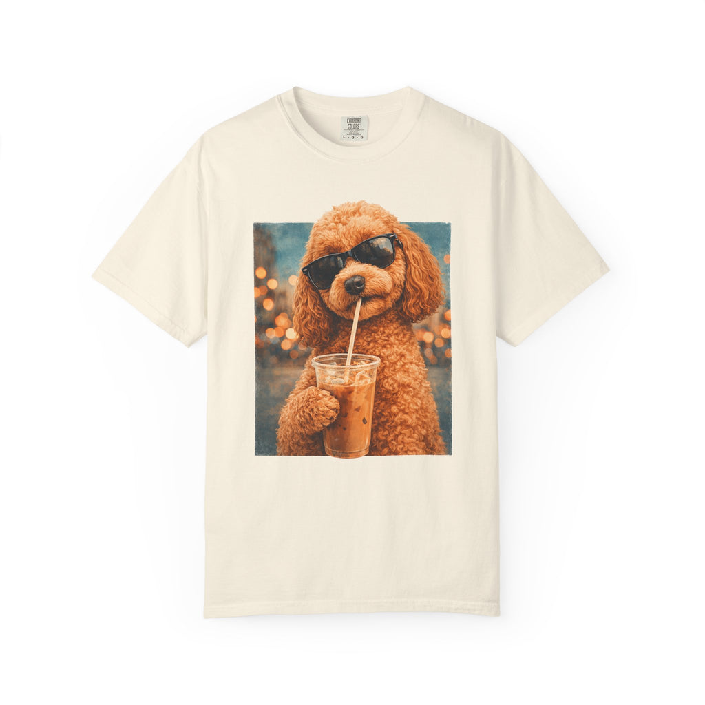 Cavapoo Iced Coffee Cool Dog Lover Summer Comfort Colors Tee Shirt