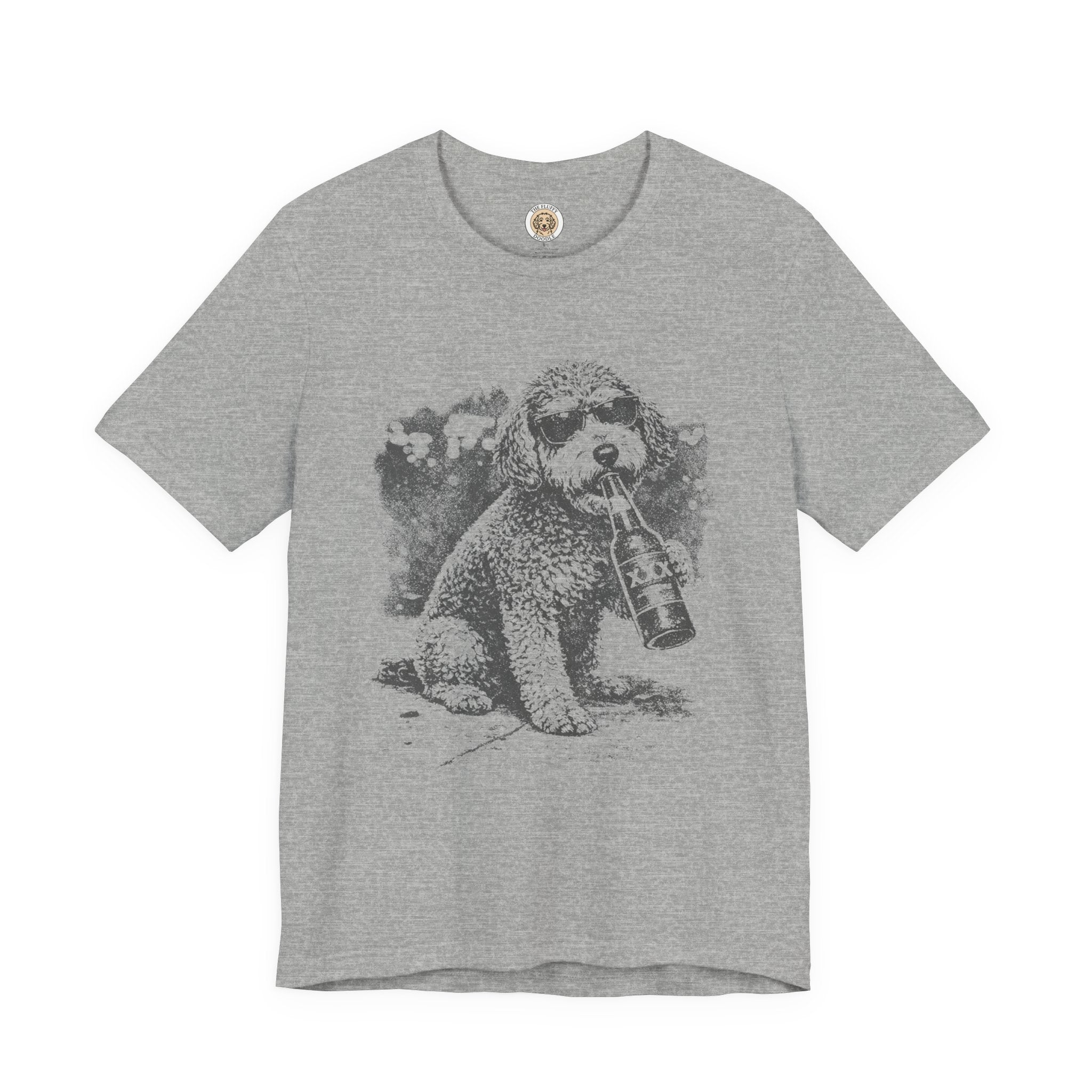 Schnoodle Drinking Beer Dog in Sunglasses Urban Nightlife Tee