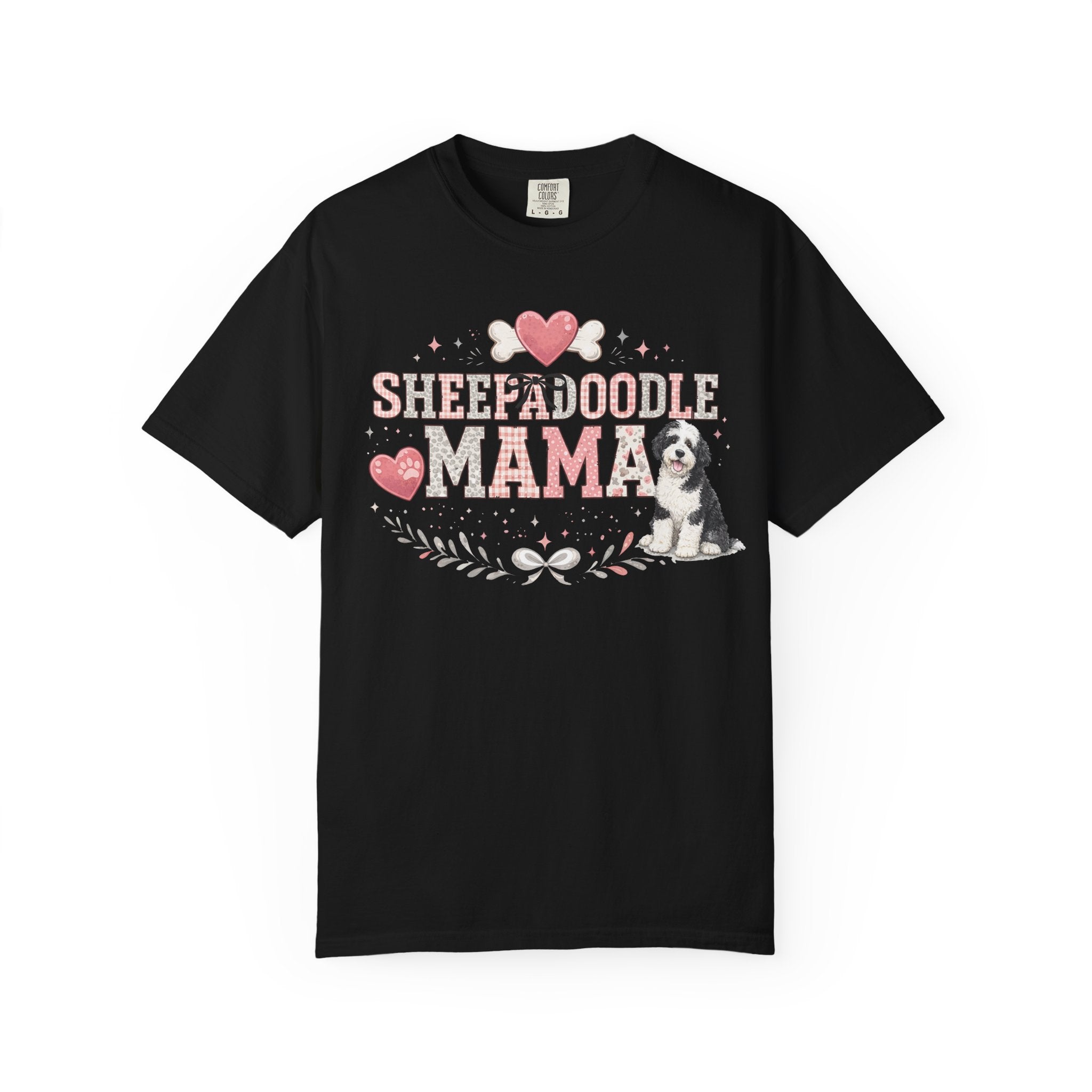 Sheepadoodle Mama Comfort Colors T-Shirt, Adorable Dog Mom Gift