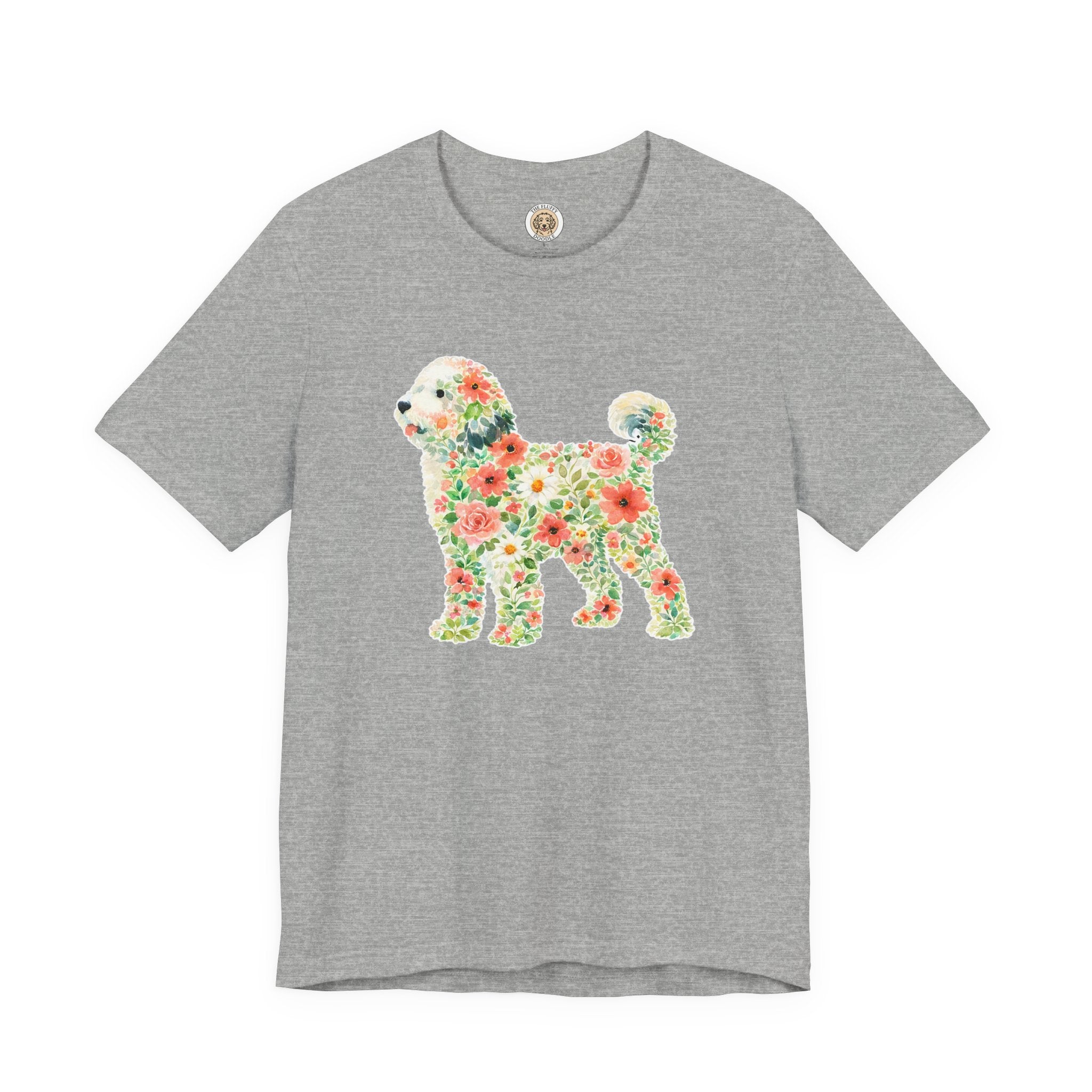 Floral Sheepadoodle Silhouette Watercolor Flowers Spring Dog Lover