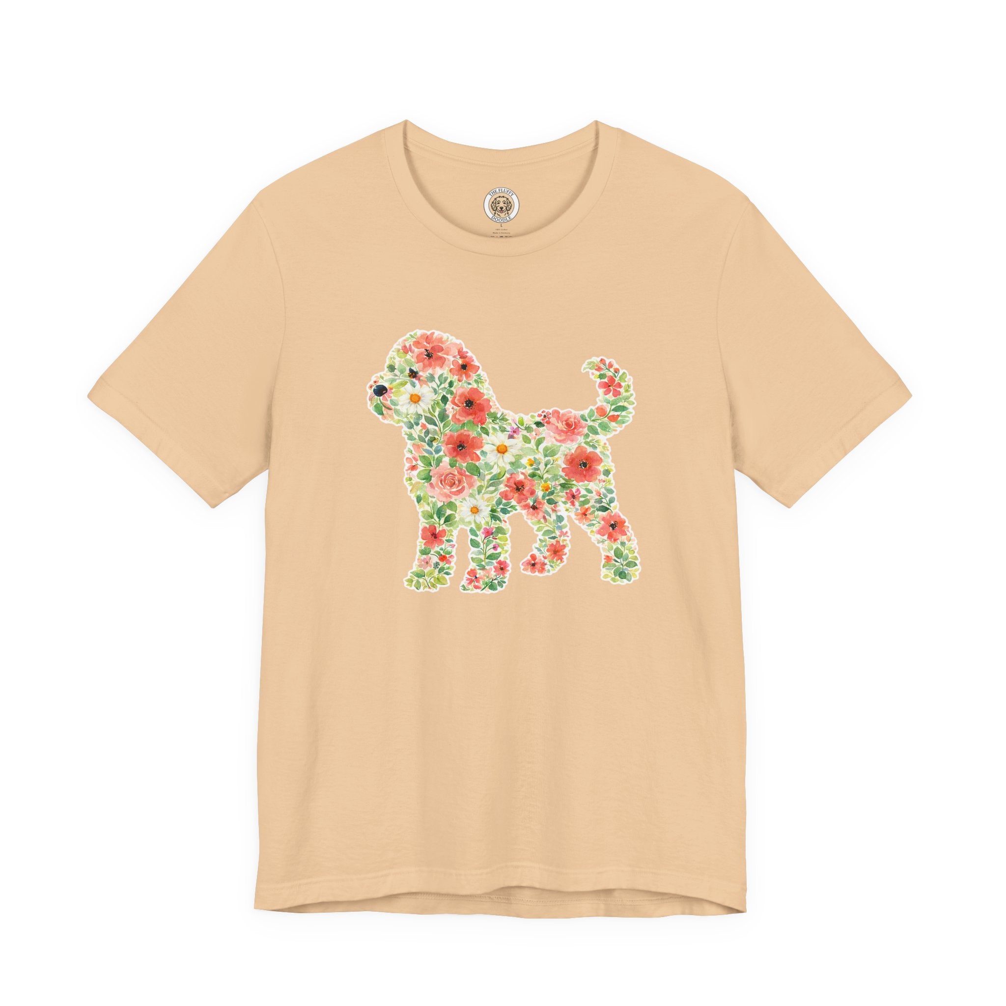 Cockapoo Floral Silhouette Watercolor Art Puppy Dog Lover Gift Tee