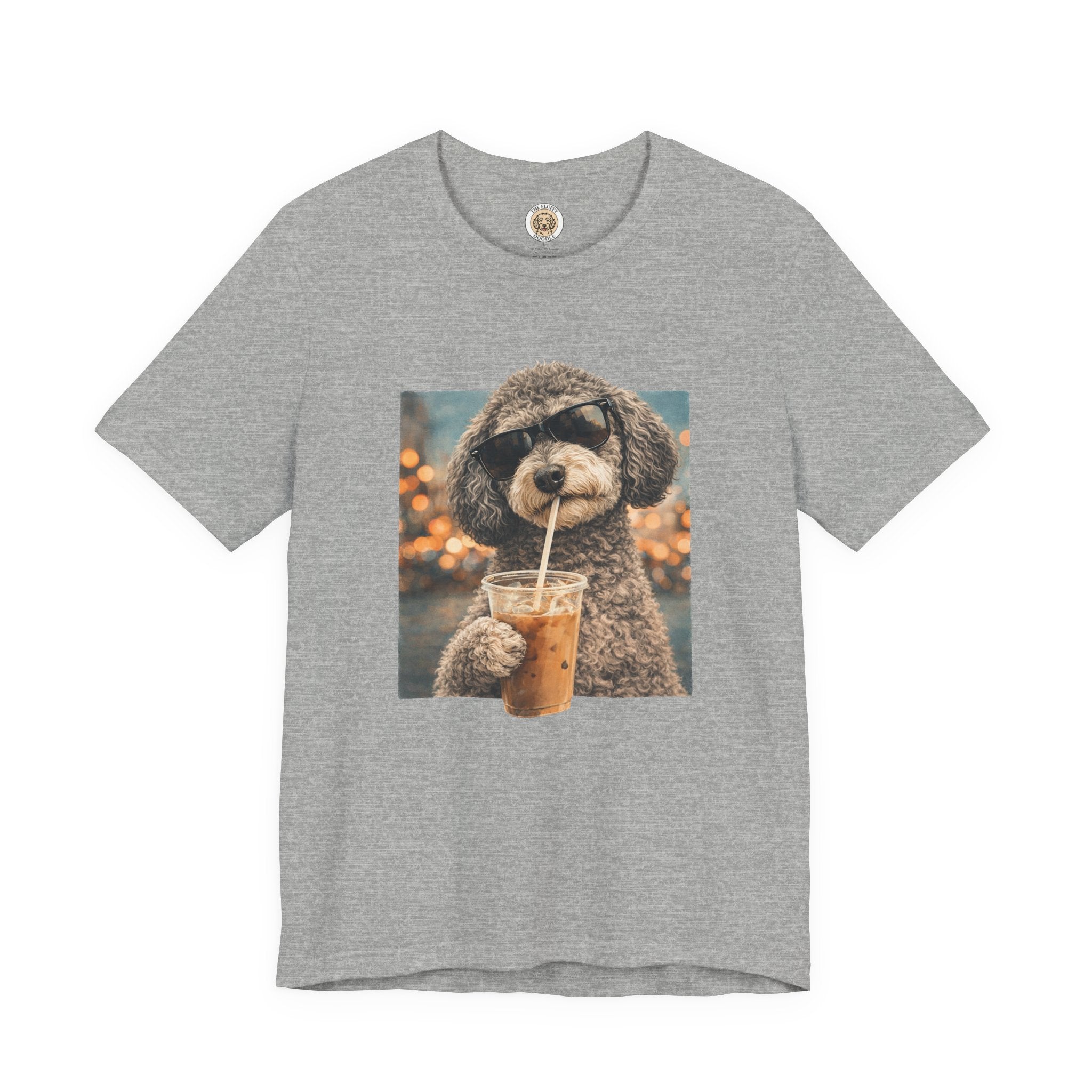 Schnoodle Drinking Iced Coffee Cool Dog Trendy Pet Owner Gift Tee