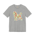 Schnoodle Floral Silhouette Design Dog Puppy Flowers Spring Summer Tee