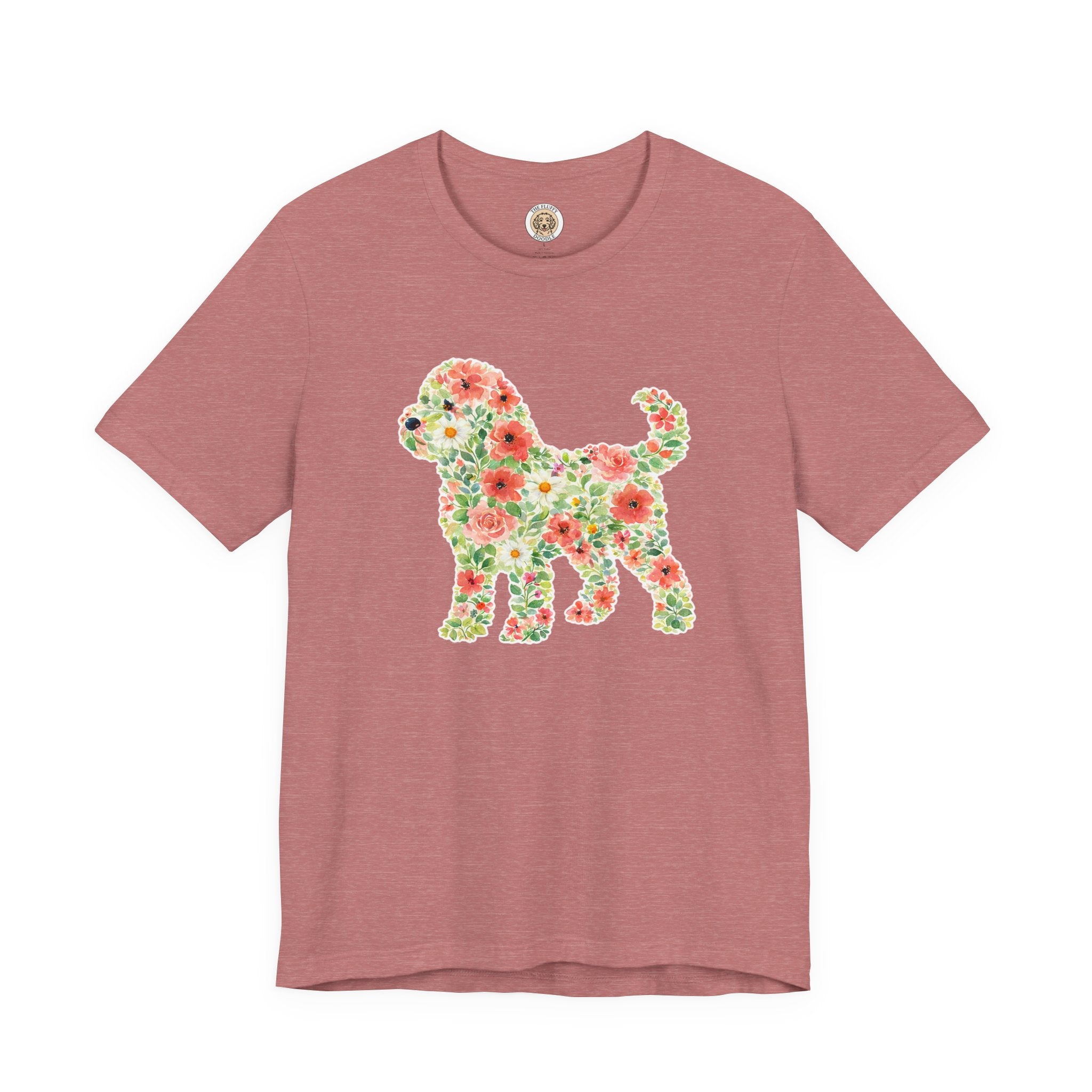 Cockapoo Floral Silhouette Watercolor Art Puppy Dog Lover Gift Tee