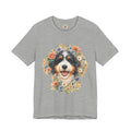 Bernedoodle Floral Crown Portrait T-Shirt - Adorable Dog Lover Gift