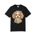 Comfort Colors Cavapoo Floral Face T-Shirt - Watercolor Dog & Flower