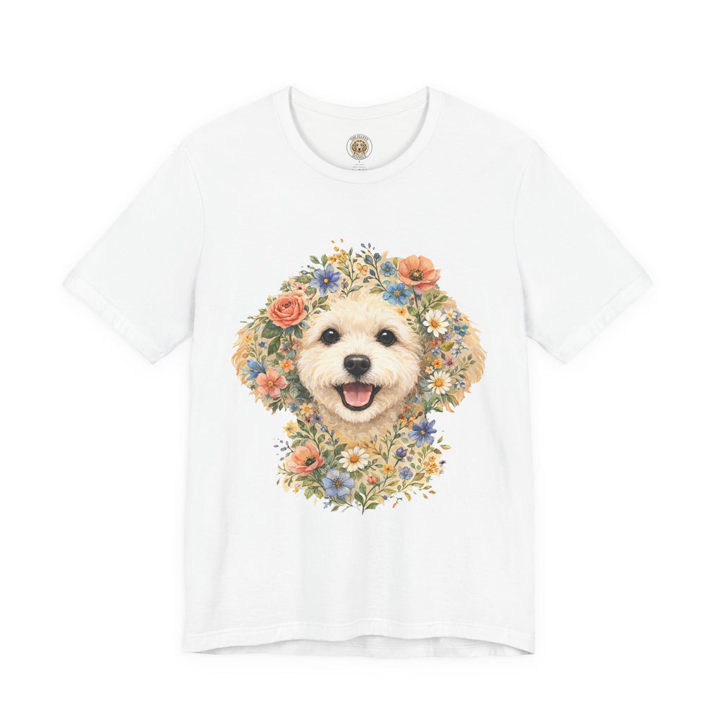 Maltipoo Floral Face Watercolor Puppy Portrait T-Shirt for Pet Lovers