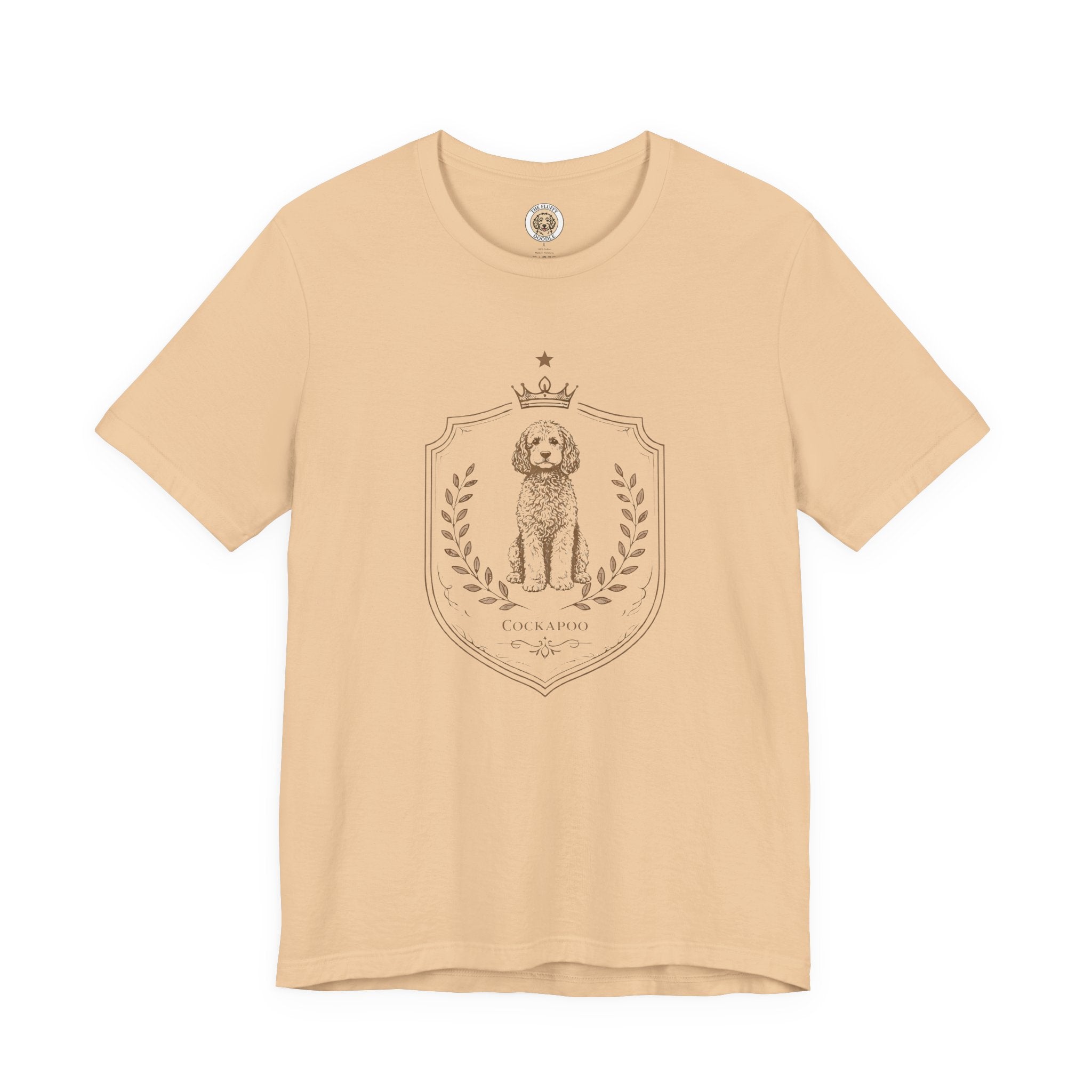 Cockapoo Royal Crest Vintage Dog Portrait Tee - Brown Tan Puppy Gift