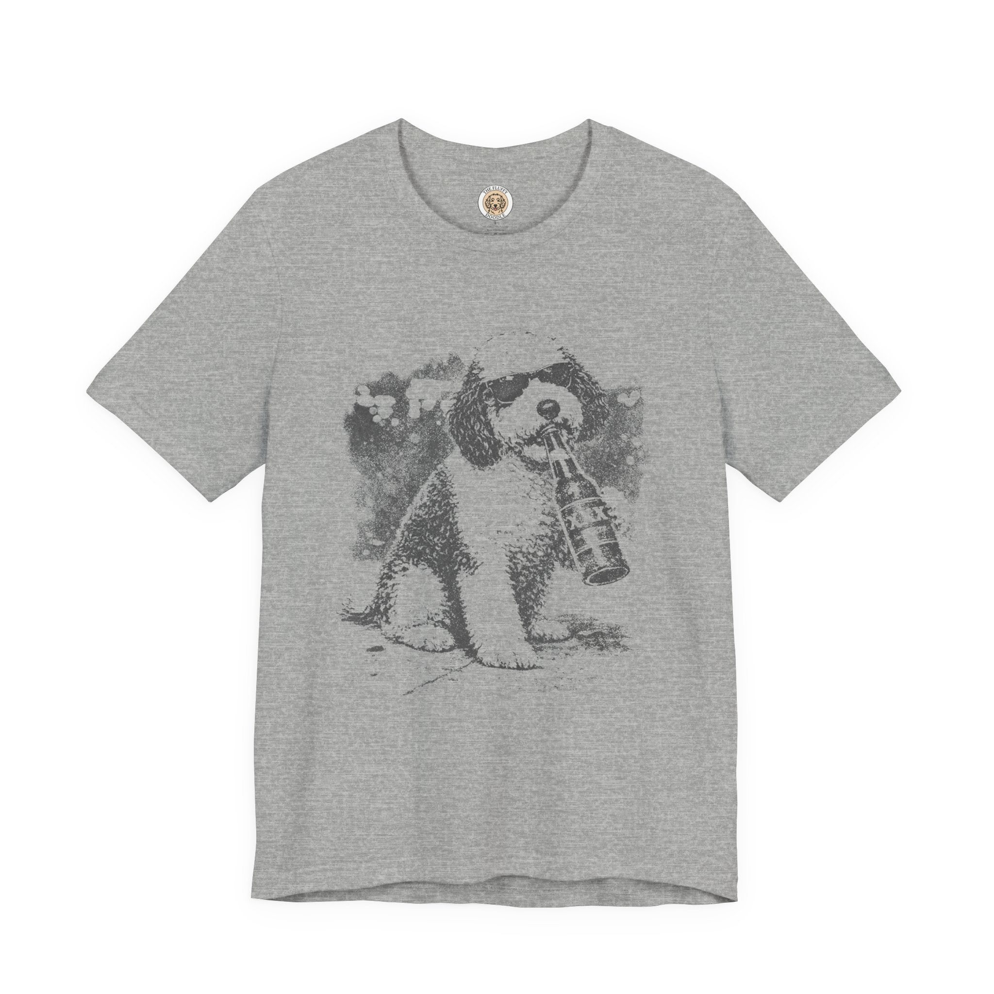 Sheepadoodle Drinking Beer Sunglasses Dog Funny Urban Street Tee
