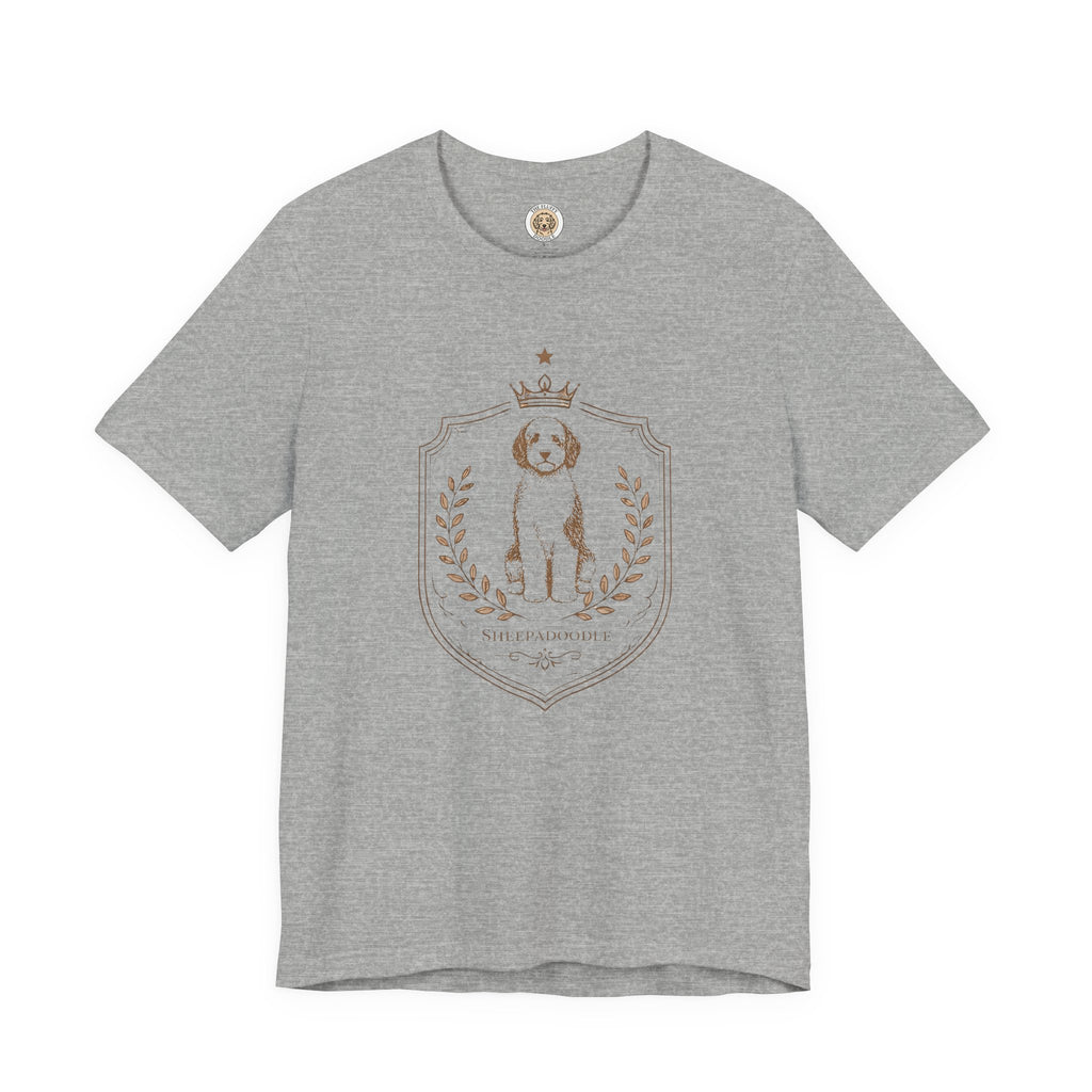 Sheepadoodle Royal Crest Vintage Dog Portrait Luxury Fashion T-Shirt