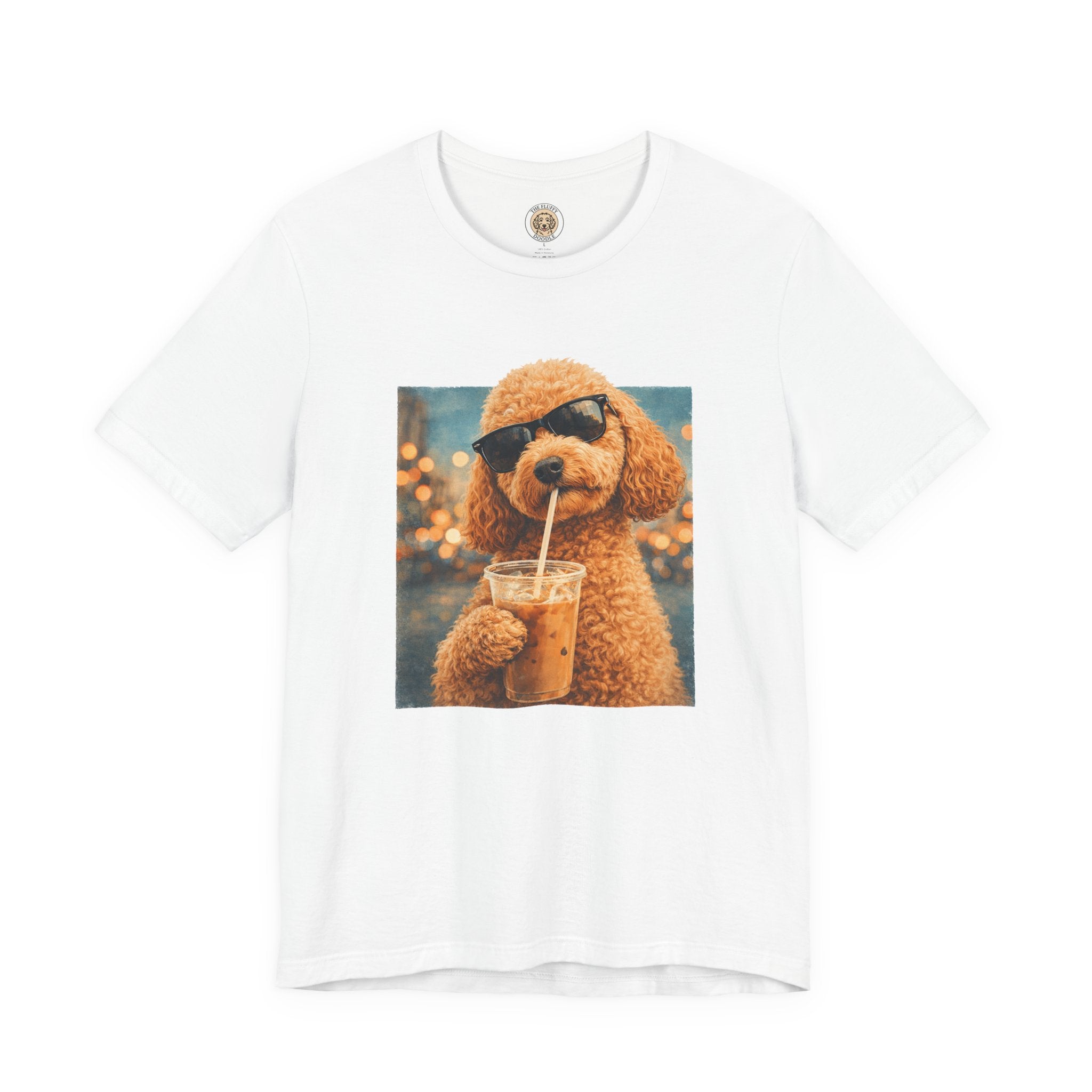 Cockapoo Iced Coffee Cool Dog T-Shirt. Quirky Animal Art Design