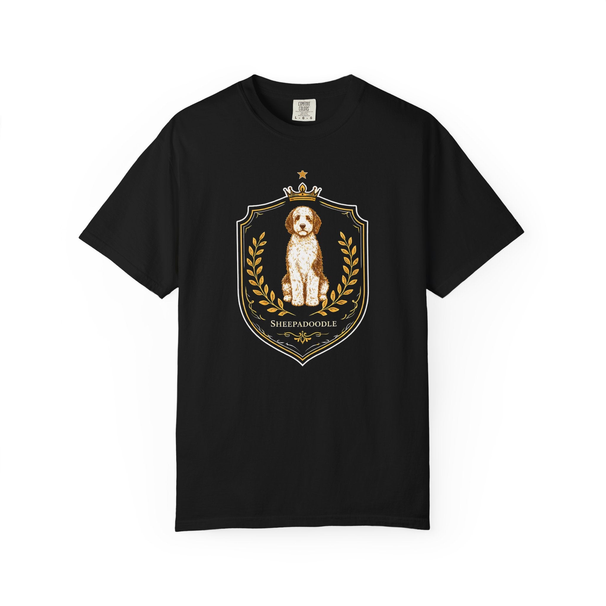 Comfort Colors Sheepadoodle Royal Crest Vintage Dog Portrait Tee