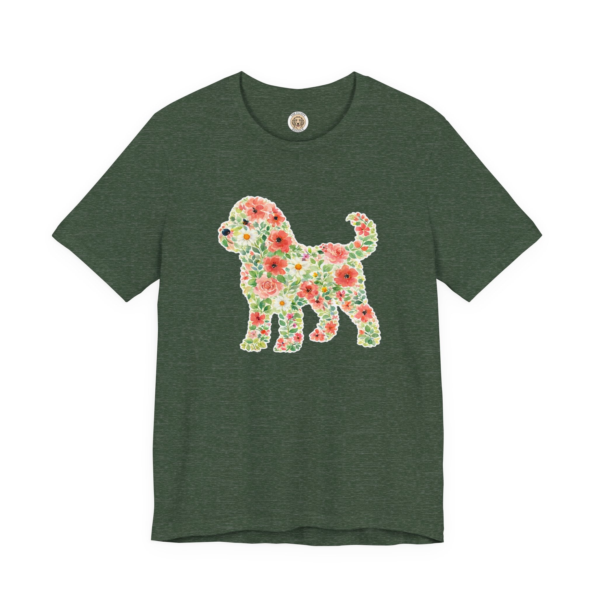 Cockapoo Floral Silhouette Watercolor Art Puppy Dog Lover Gift Tee