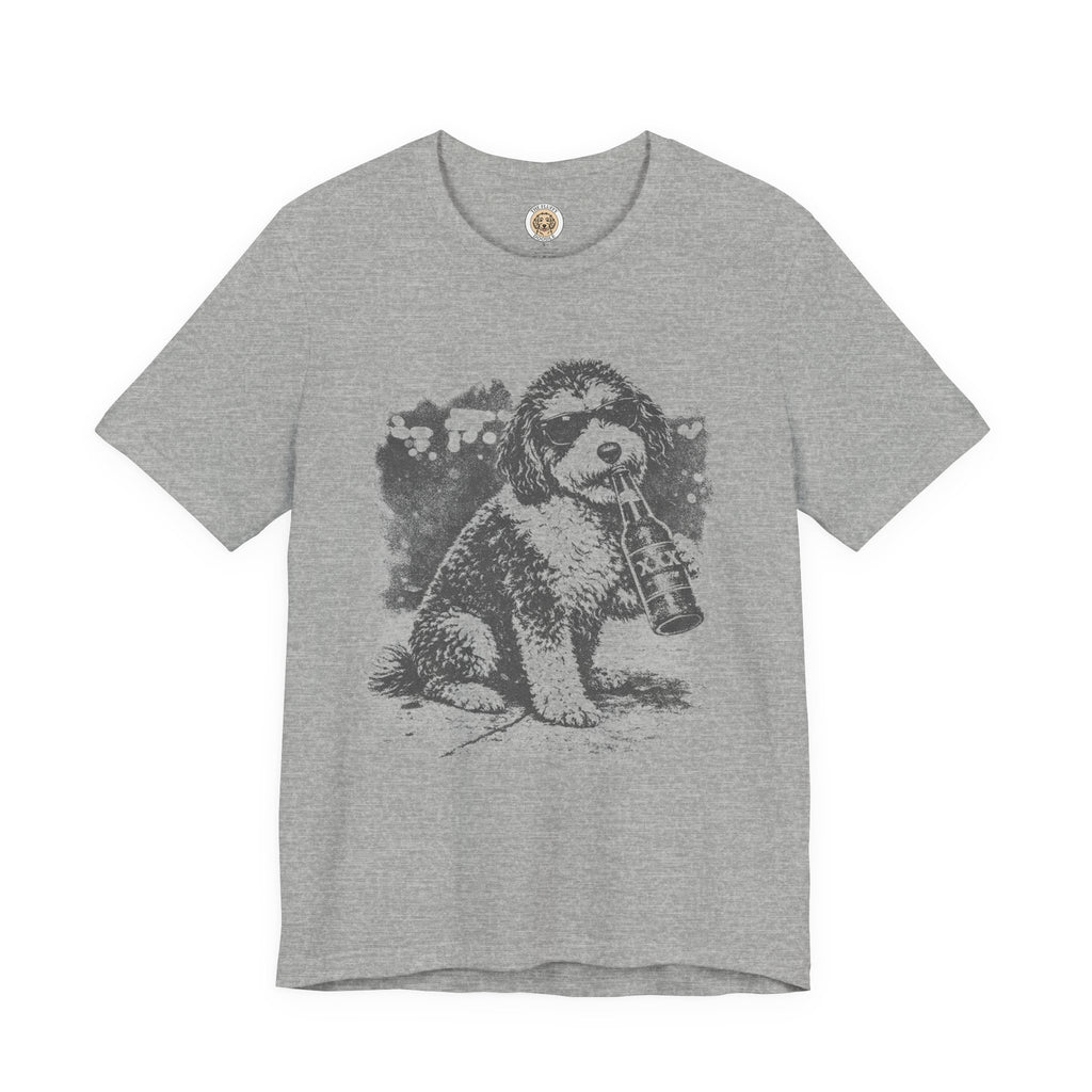Bernedoodle drinking Beer Funny Dog Lover Gift Vintage Cartoon Tee