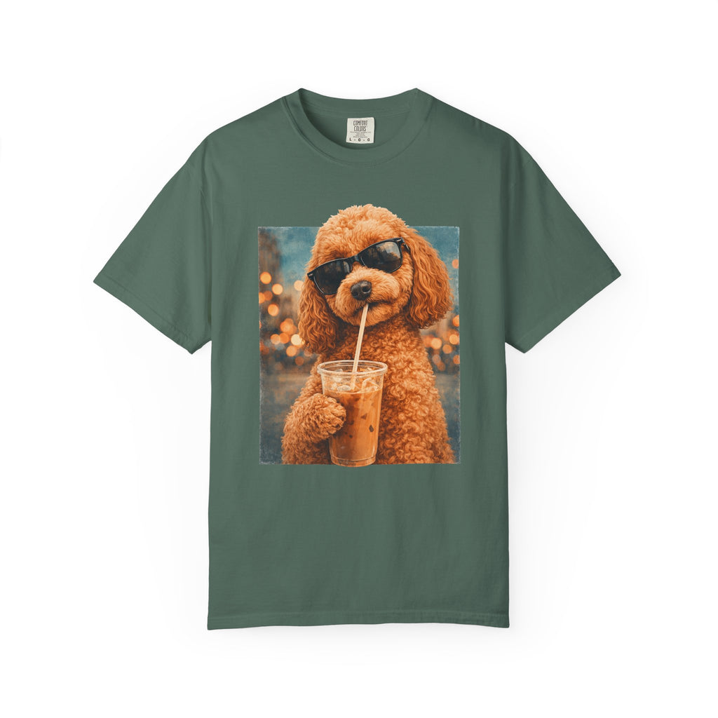 Cavapoo Iced Coffee Cool Dog Lover Summer Comfort Colors Tee Shirt