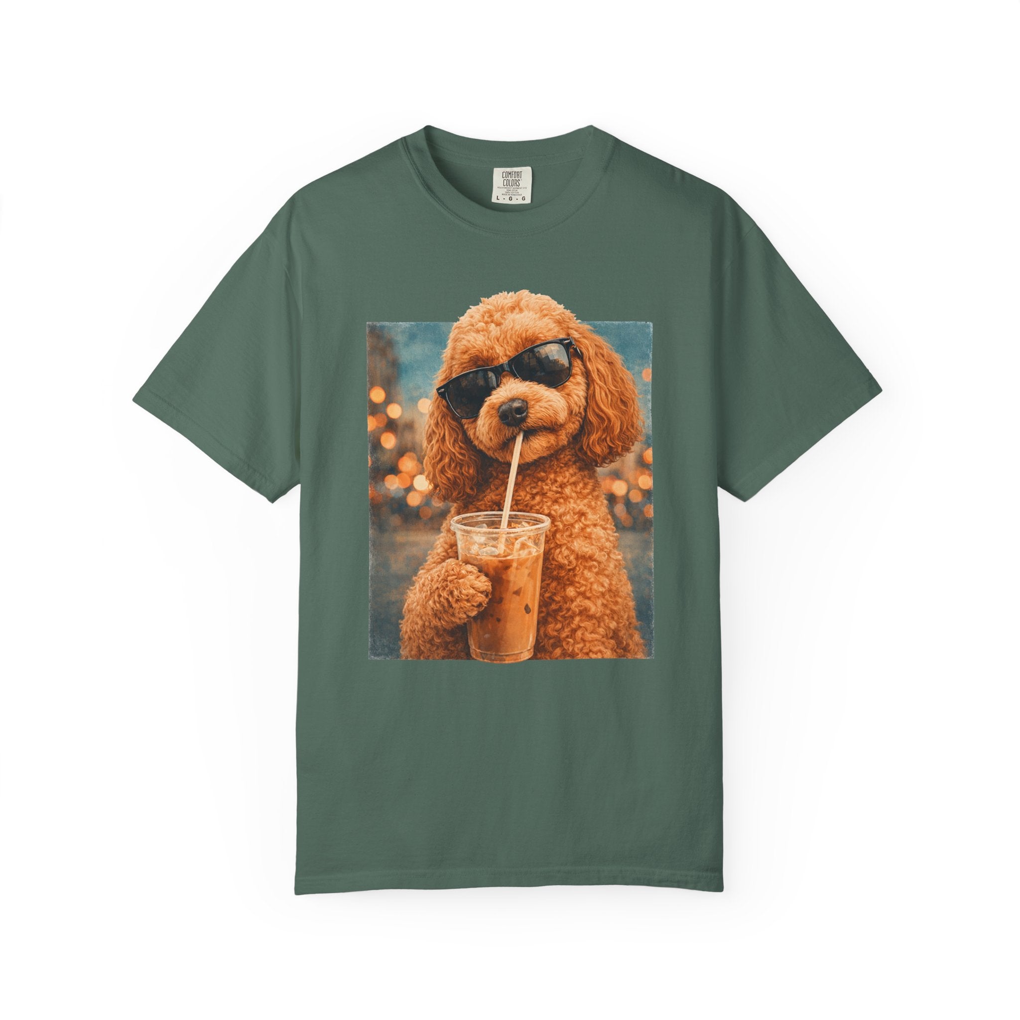 Cavapoo Iced Coffee Cool Dog Lover Summer Comfort Colors Tee Shirt