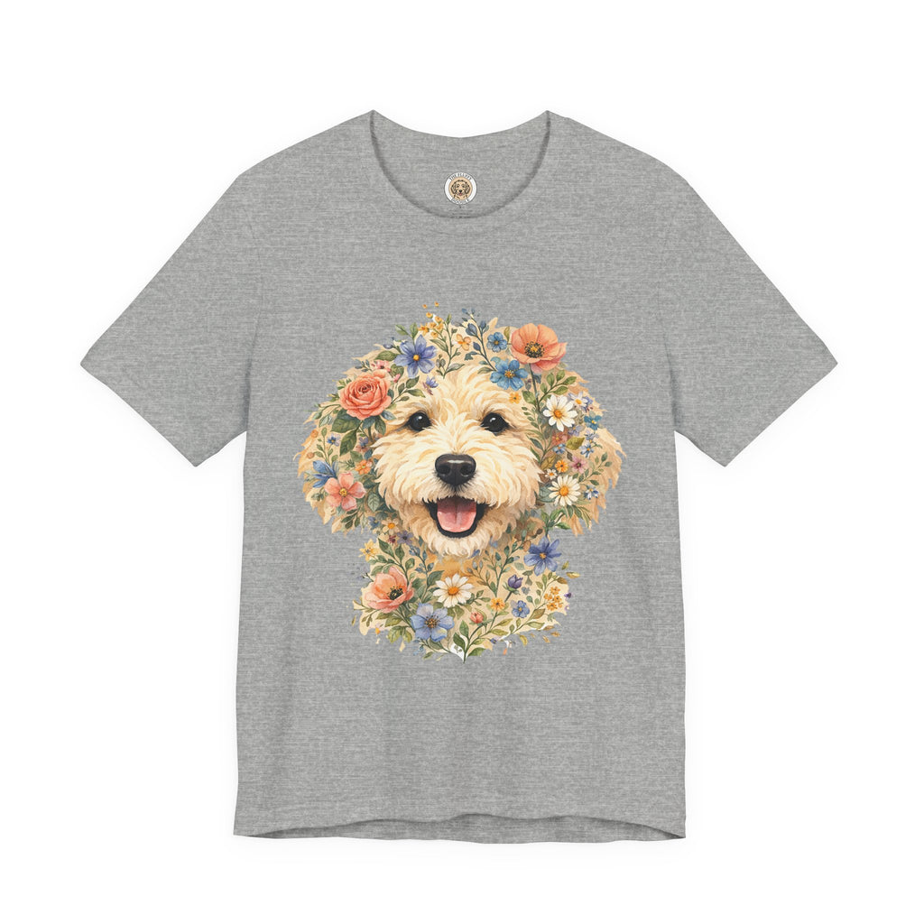 Golden Doodle Floral Watercolor Painting Dog Art Print for Home Decor