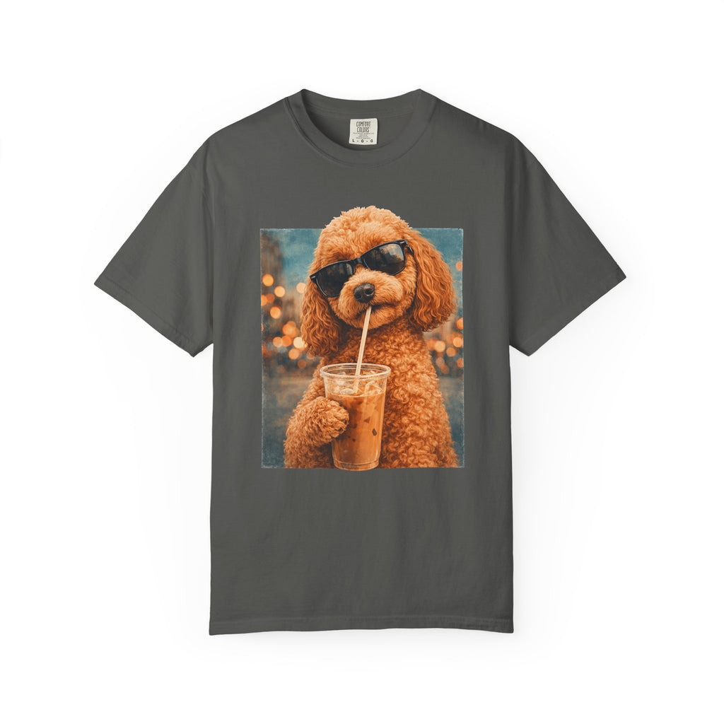 Cavapoo Iced Coffee Cool Dog Lover Summer Comfort Colors Tee Shirt