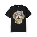 Unique Schnoodle Floral Face Watercolor Dog Art Tee for Animal Lovers