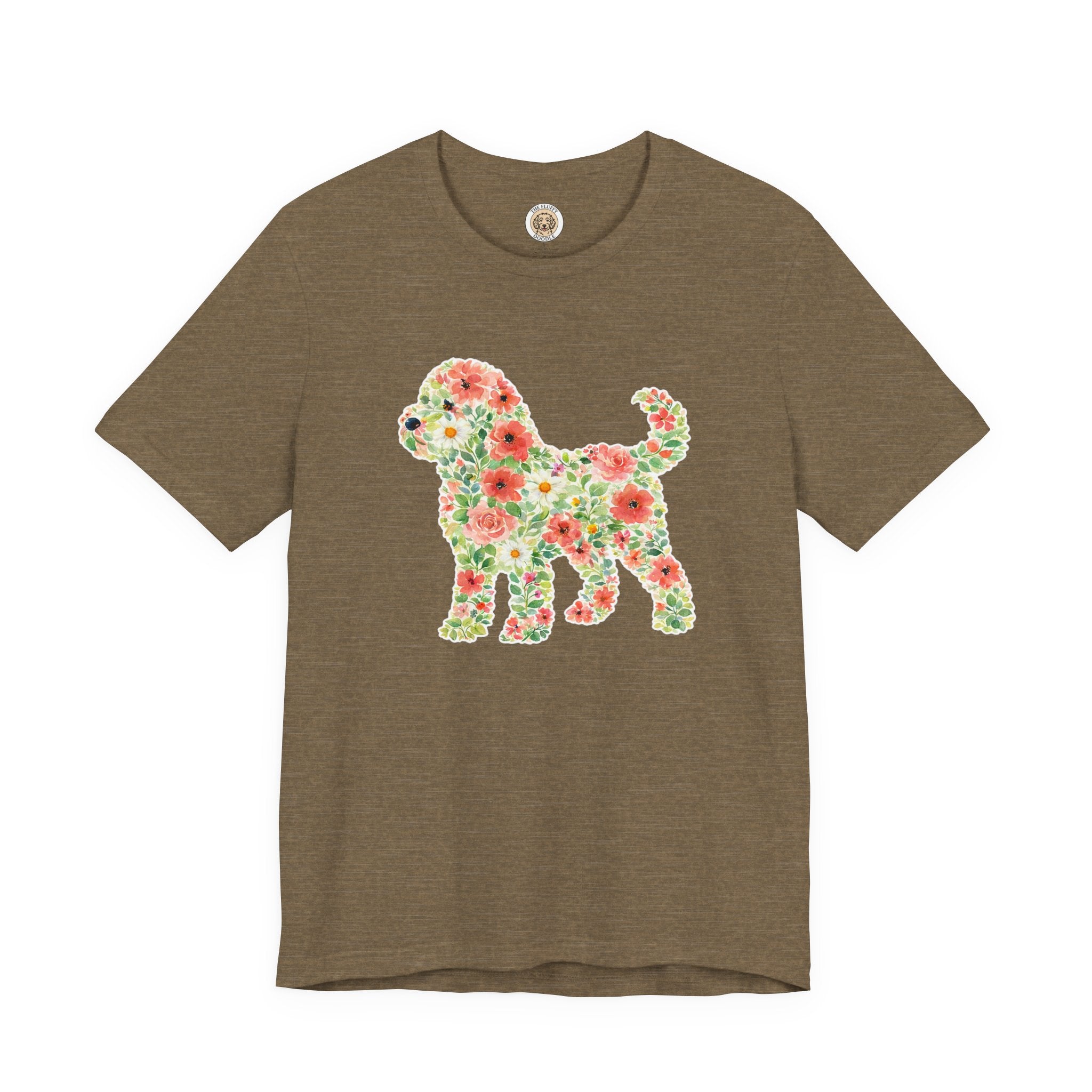 Cockapoo Floral Silhouette Watercolor Art Puppy Dog Lover Gift Tee
