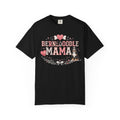 Bernedoodle Mama Heart Dog Bone Crest Floral Crown Dog Mom Tee