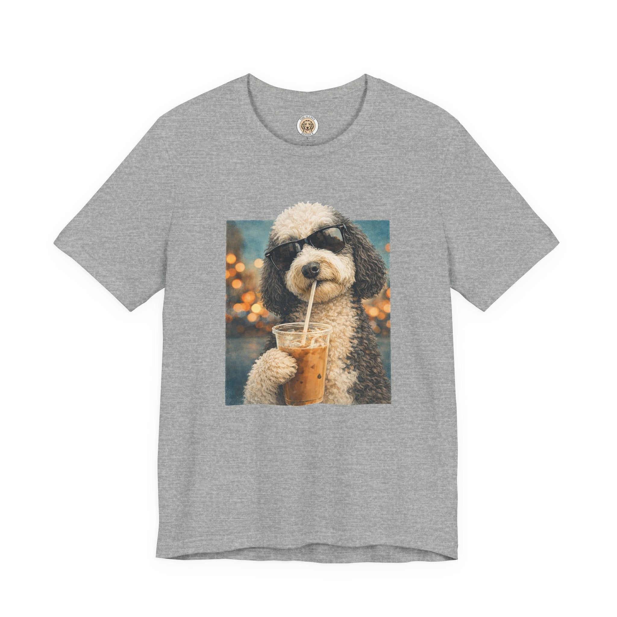 Sheepadoodle Iced Coffee Cool Dog Tee - Unique Pet Lover Gift