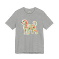 Australian Doodle Floral Silhouette Dog Art Watercolor Spring Flower