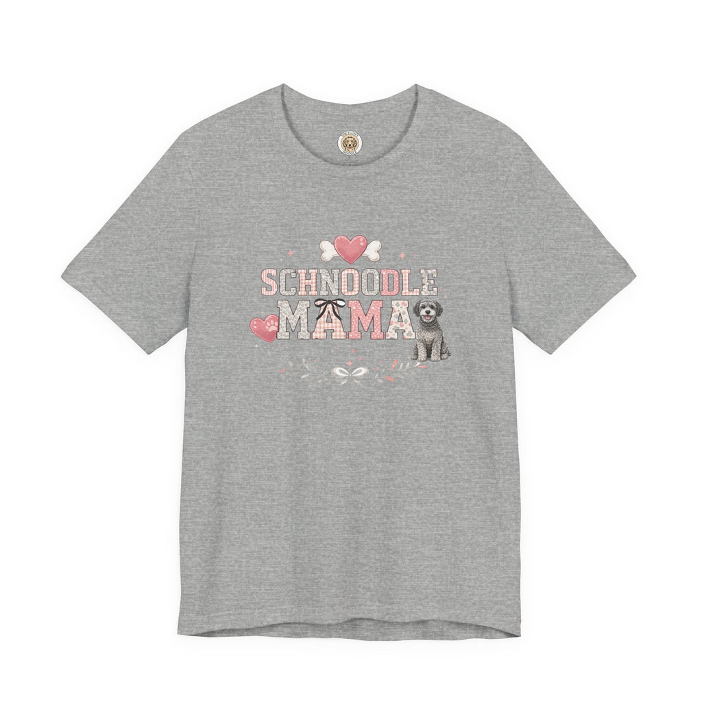 Schnoodle Mama Dog Lover Graphic Tee with Cute Puppy Love Design