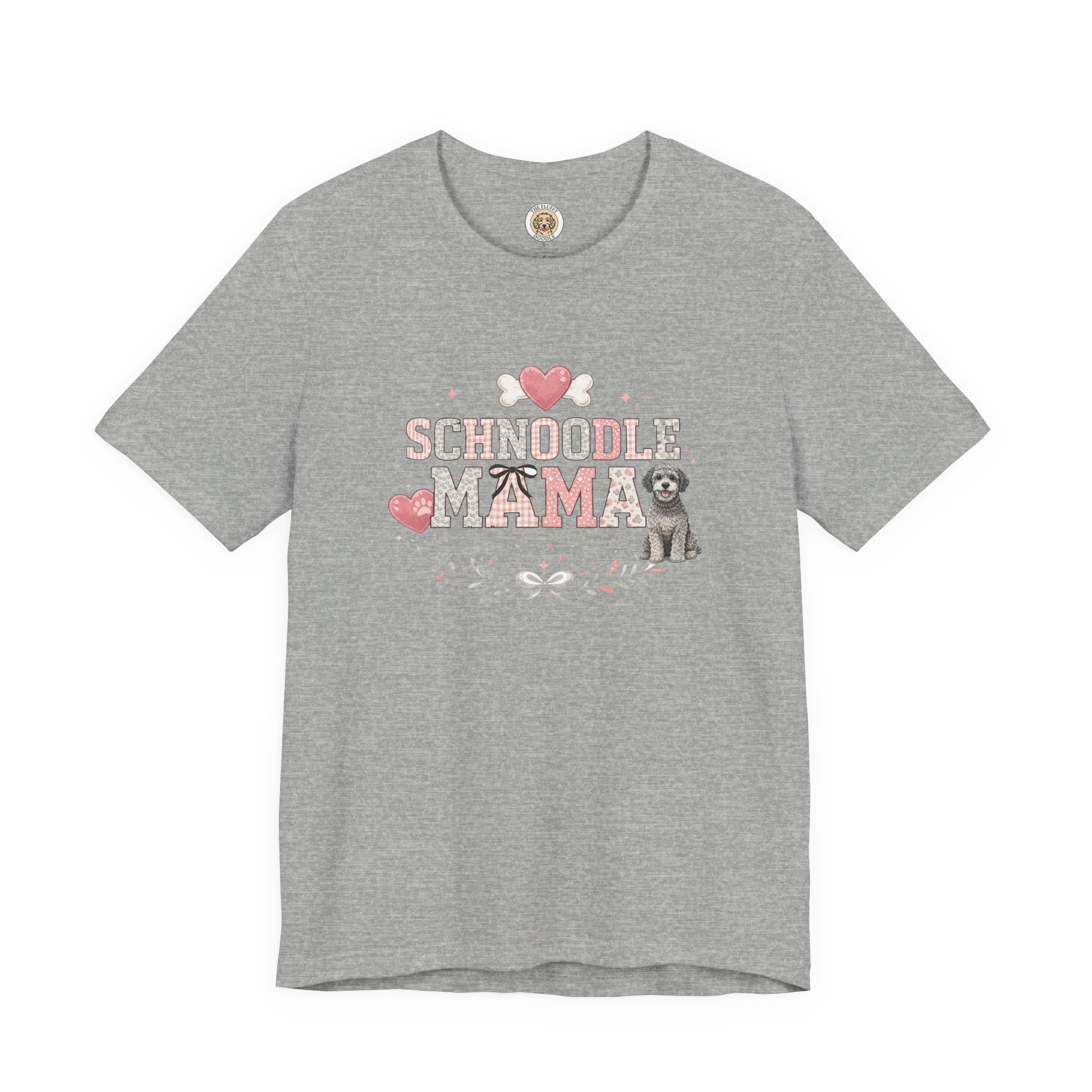 Schnoodle Mama Dog Lover Graphic Tee with Cute Puppy Love Design