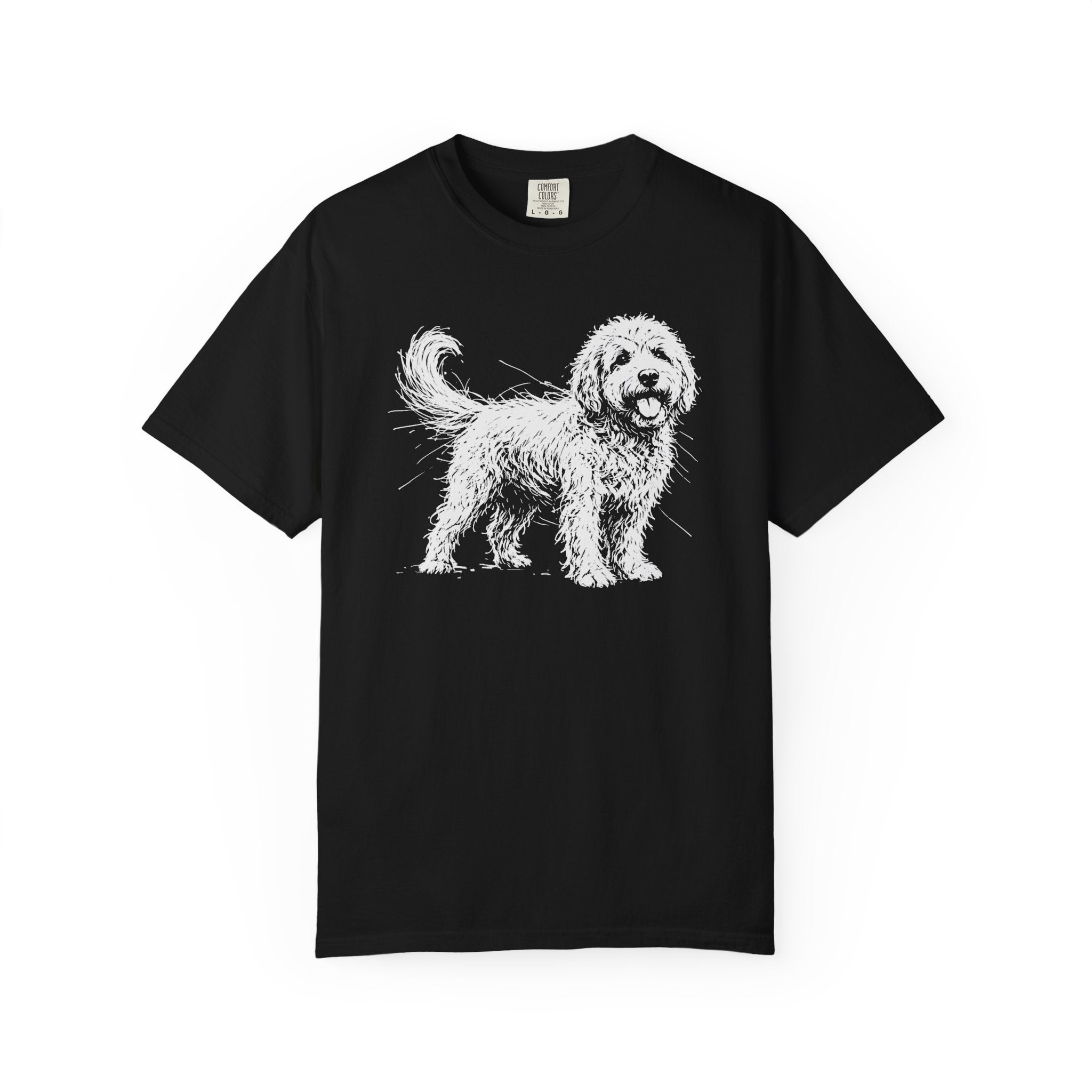 Comfort Colors Golden Doodle Sketch T-Shirt for Doodle Mom Dad Gift