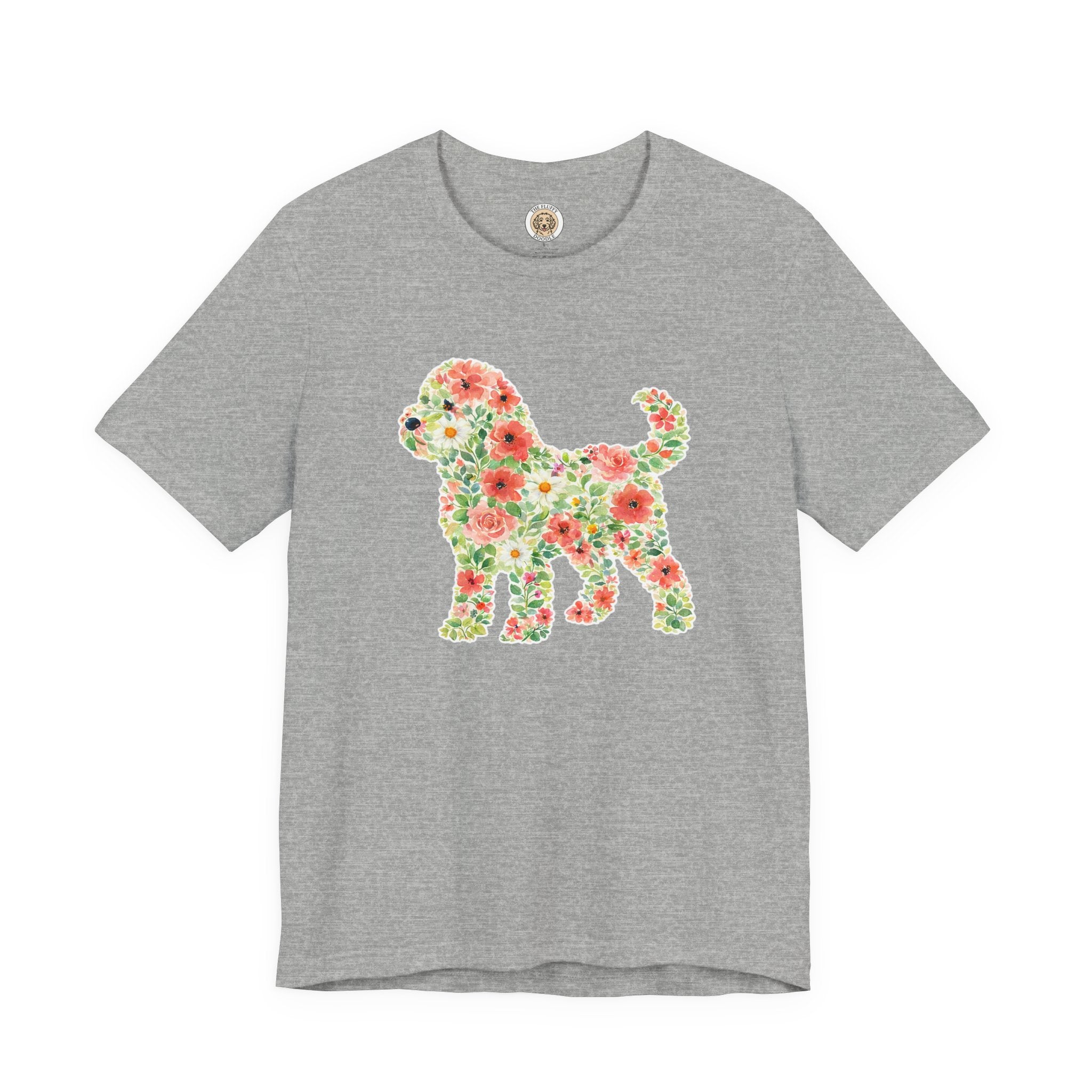 Cockapoo Floral Silhouette Watercolor Art Puppy Dog Lover Gift Tee