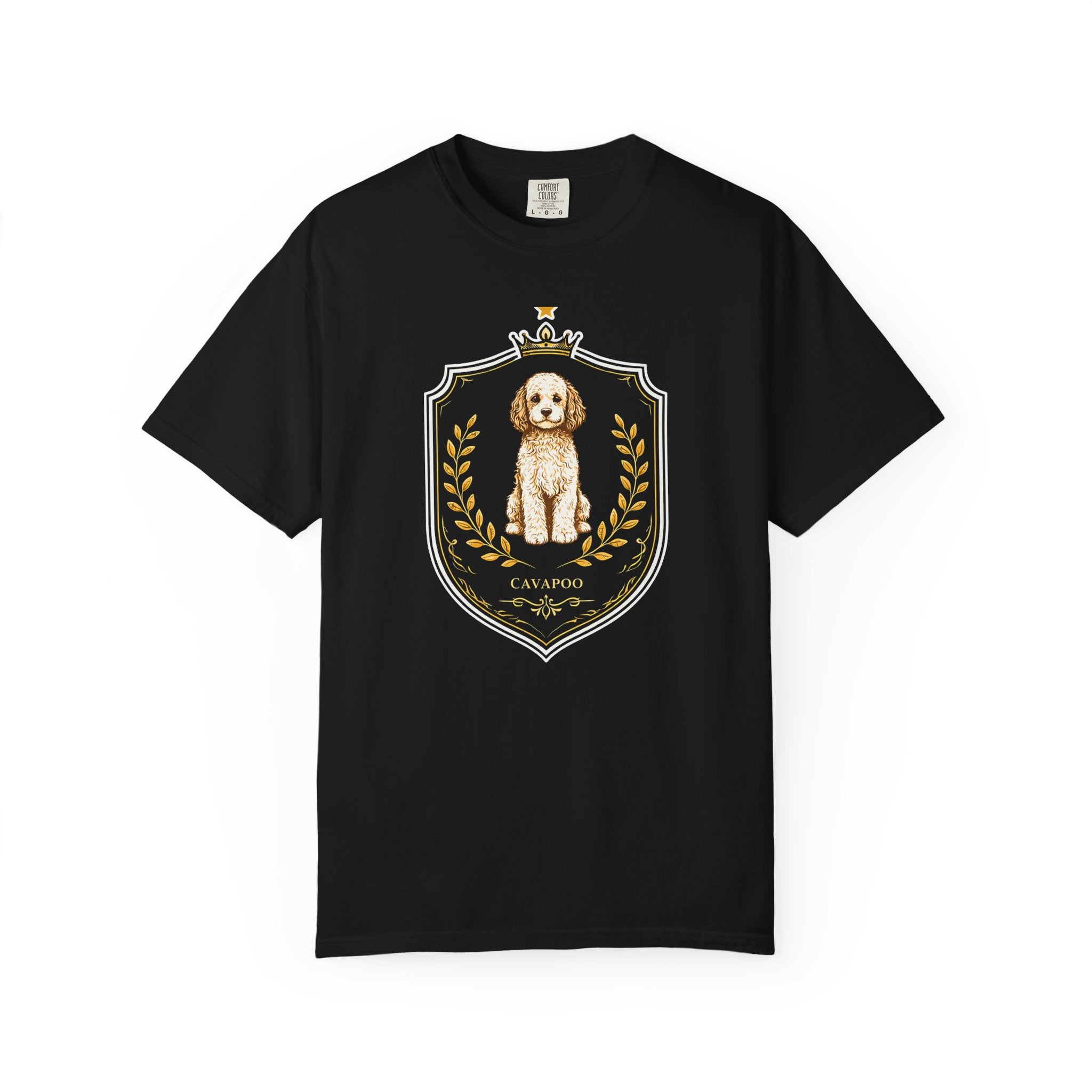 Cavapoo Royal Crest Dog Lover T-Shirt Vintage Pet Portrait Art Gift