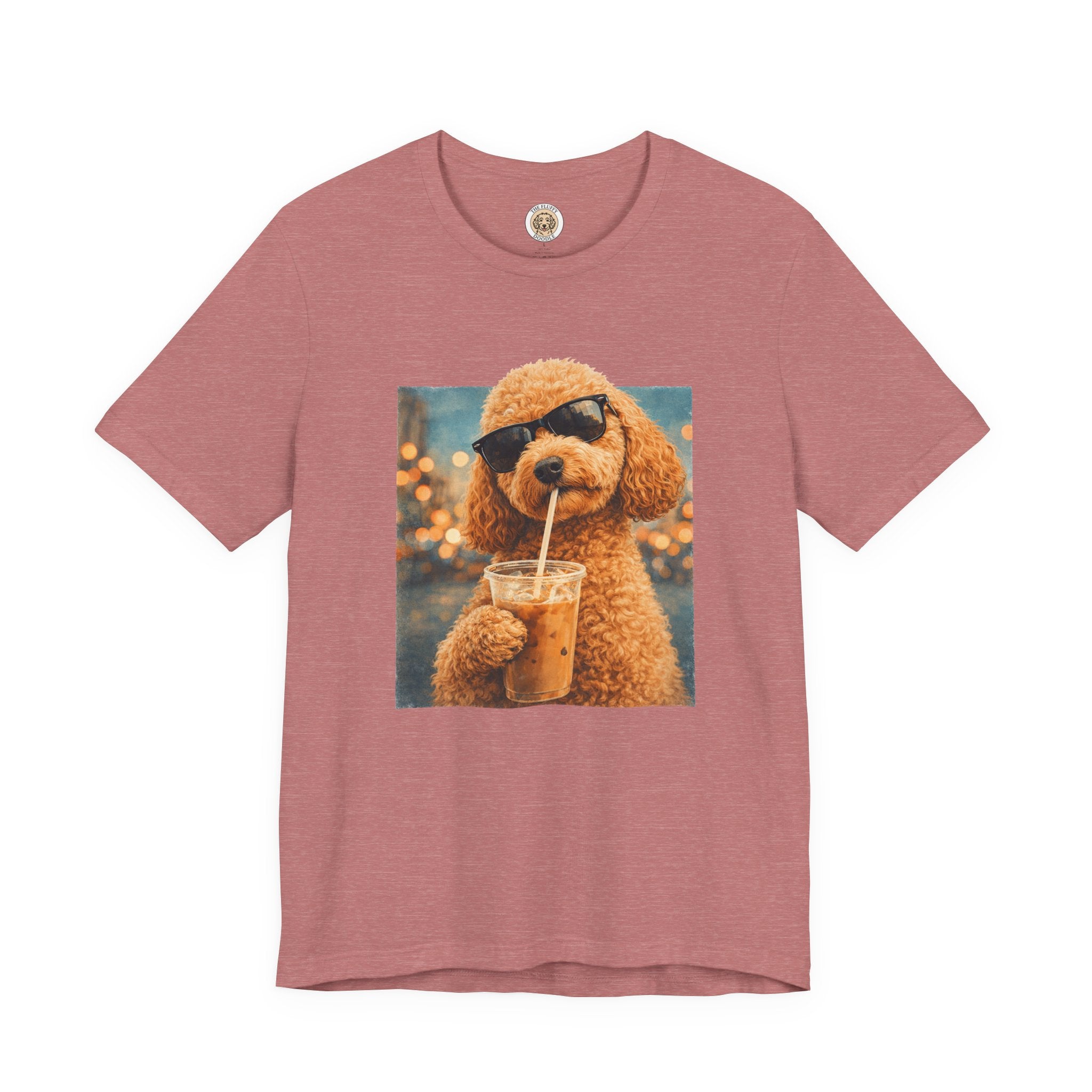 Cockapoo Iced Coffee Cool Dog T-Shirt. Quirky Animal Art Design