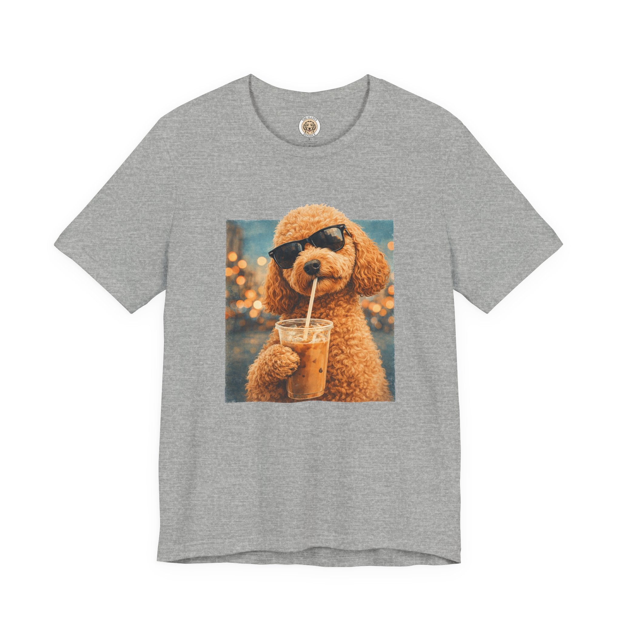 Cockapoo Iced Coffee Cool Dog T-Shirt. Quirky Animal Art Design