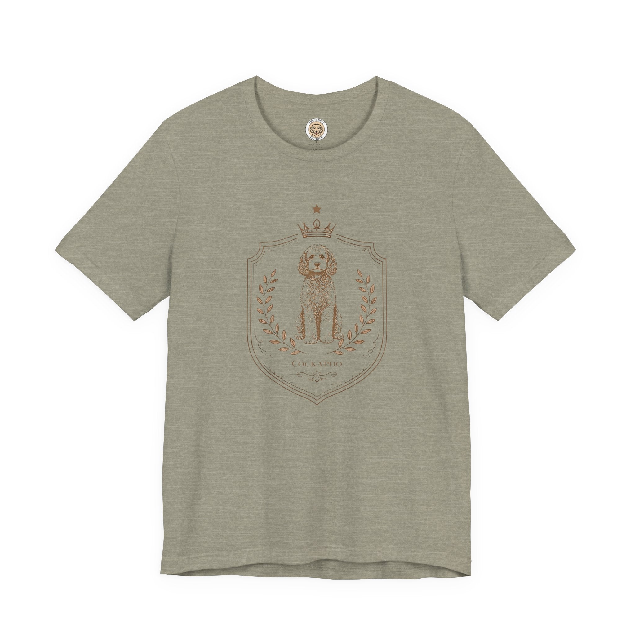 Cockapoo Royal Crest Vintage Dog Portrait Tee - Brown Tan Puppy Gift