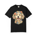 Comfort Colors Golden Doodle Floral Watercolor Dog Illustration Tee