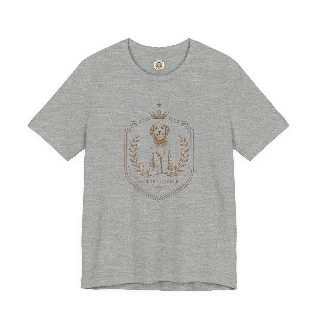 Golden Doodle Crest Vintage Style Dog Illustration Pet Owner T-Shirt