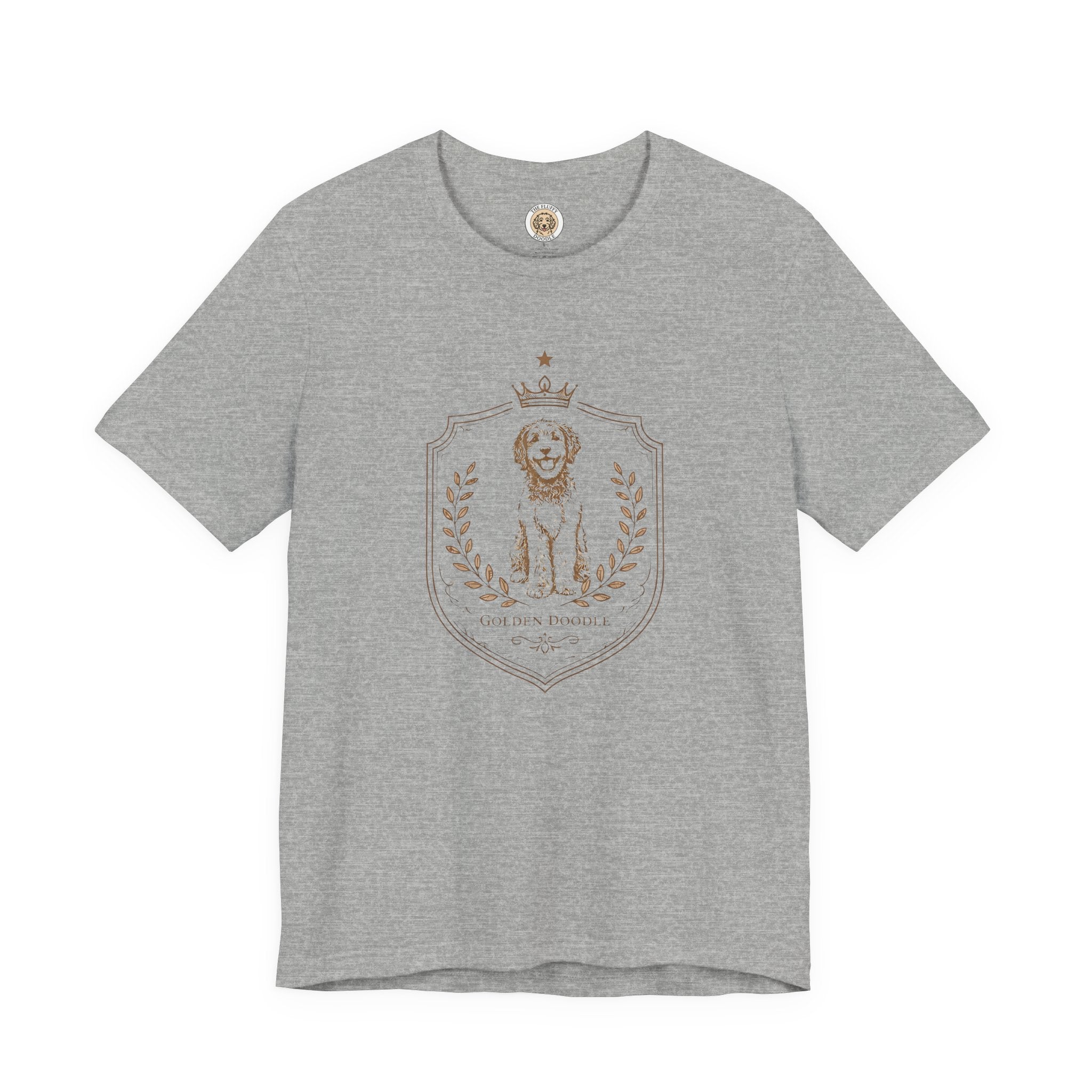 Golden Doodle Crest Vintage Style Dog Illustration Pet Owner T-Shirt