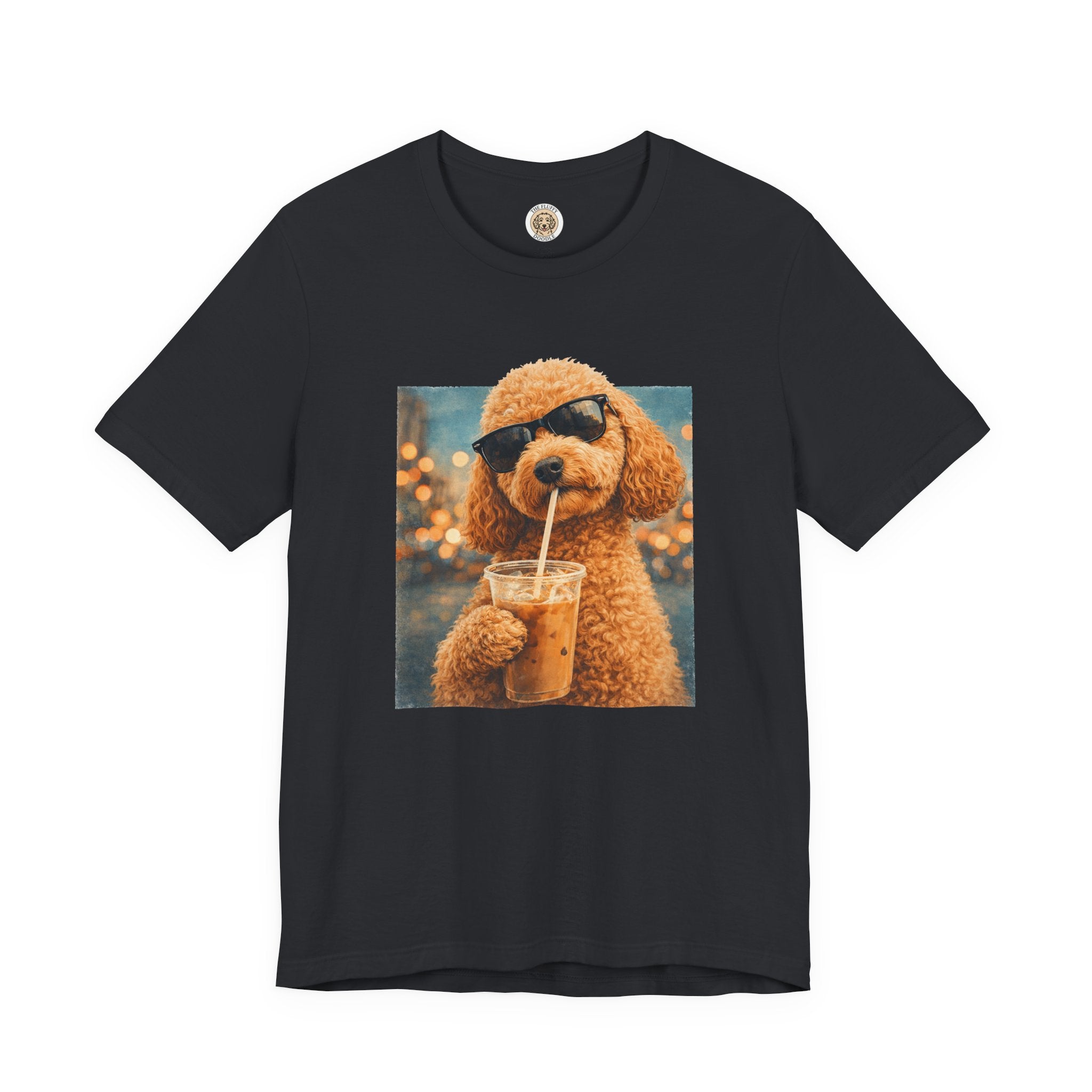 Cockapoo Iced Coffee Cool Dog T-Shirt. Quirky Animal Art Design