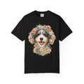 Aussiedoodle Floral Portrait Dog Lover Gift Watercolor Pet Art Tee