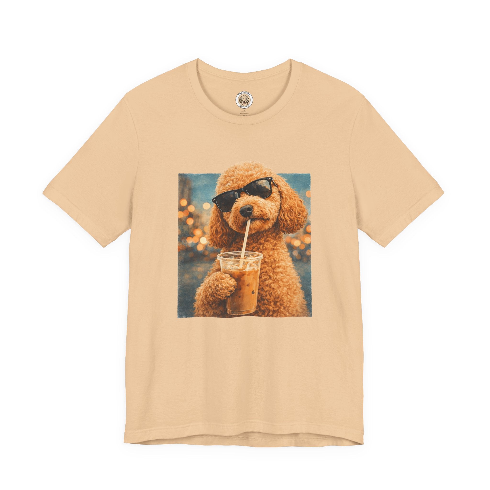 Cockapoo Iced Coffee Cool Dog T-Shirt. Quirky Animal Art Design