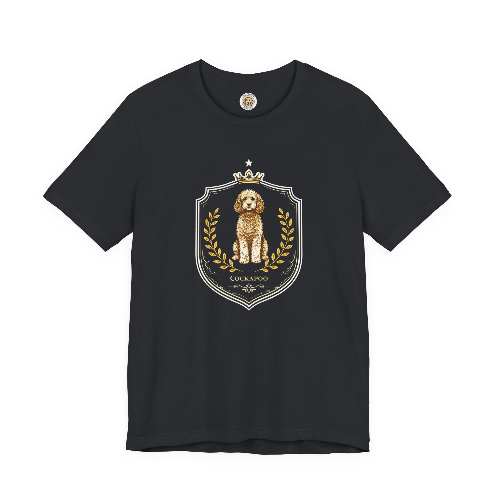 Cockapoo Royal Crest Vintage Dog Portrait Tee - Brown Tan Puppy Gift
