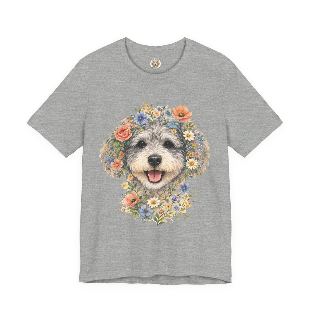 Schnoodle Floral Face Watercolor Dog Art Portrait Gift Idea