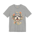 Schnoodle Floral Face Watercolor Dog Art Portrait Gift Idea