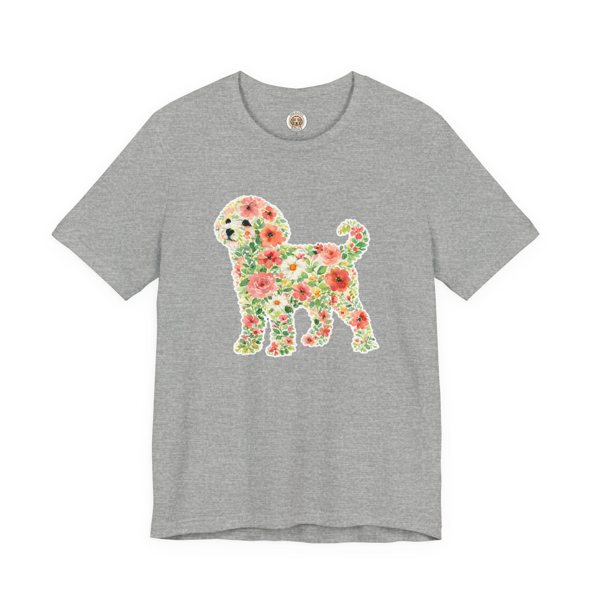 Watercolor Maltipoo Floral Silhouette Dog Design - Spring Pet Art