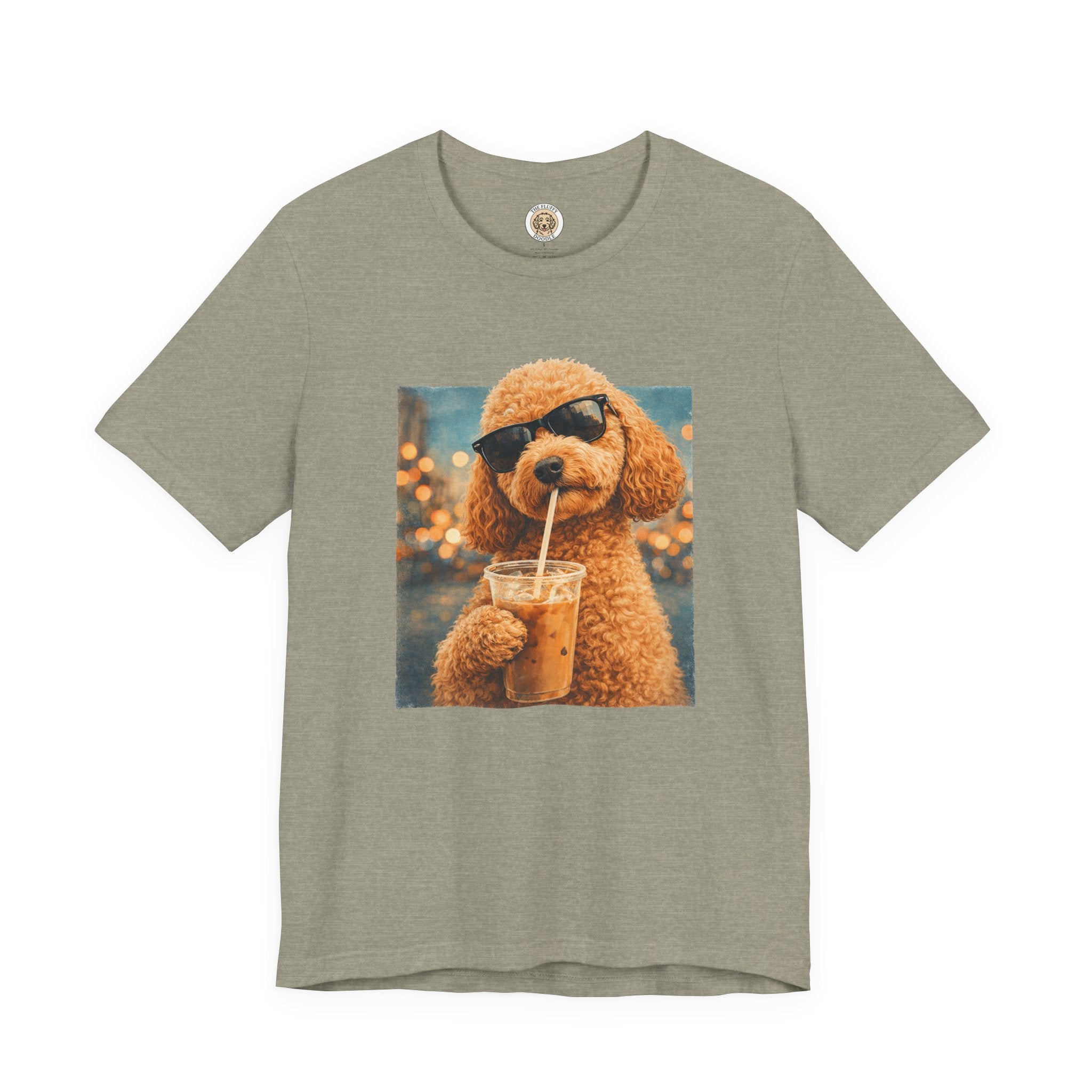 Cockapoo Iced Coffee Cool Dog T-Shirt. Quirky Animal Art Design
