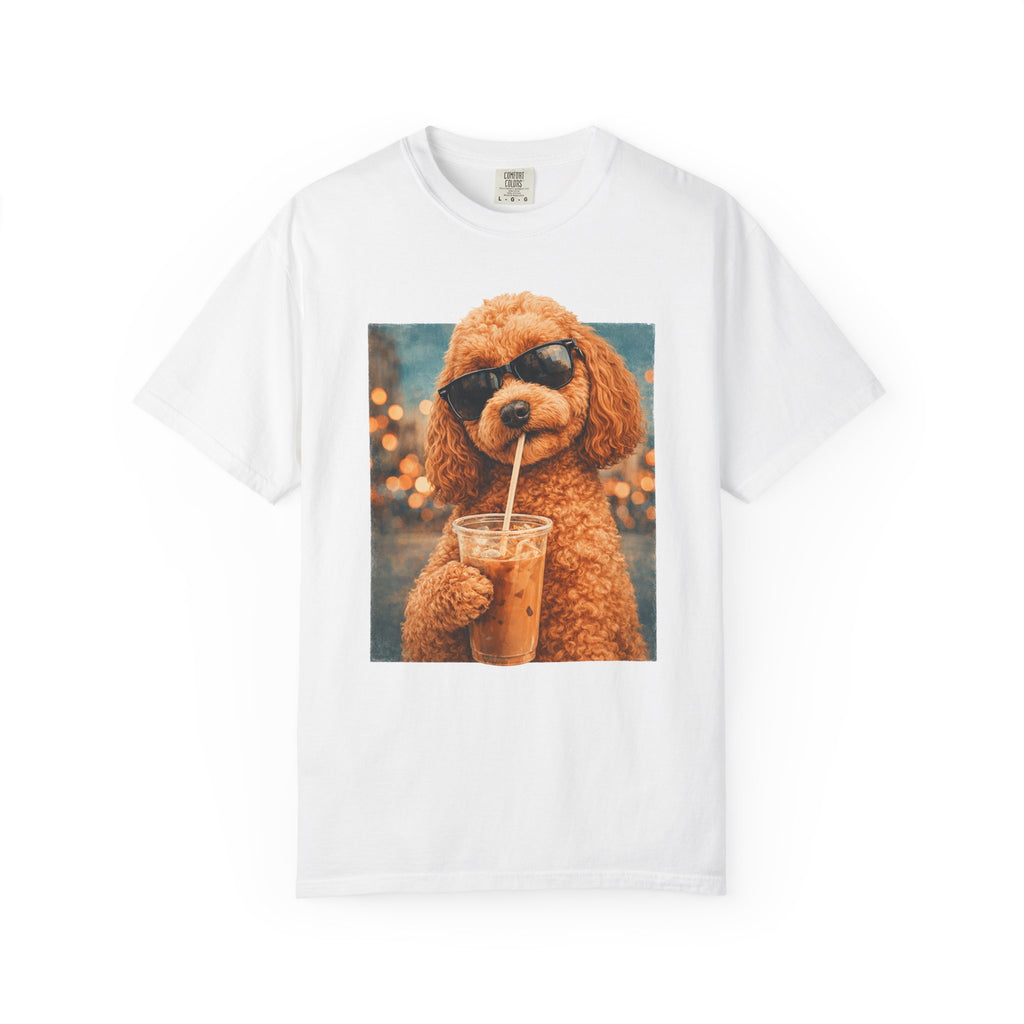 Cavapoo Iced Coffee Cool Dog Lover Summer Comfort Colors Tee Shirt