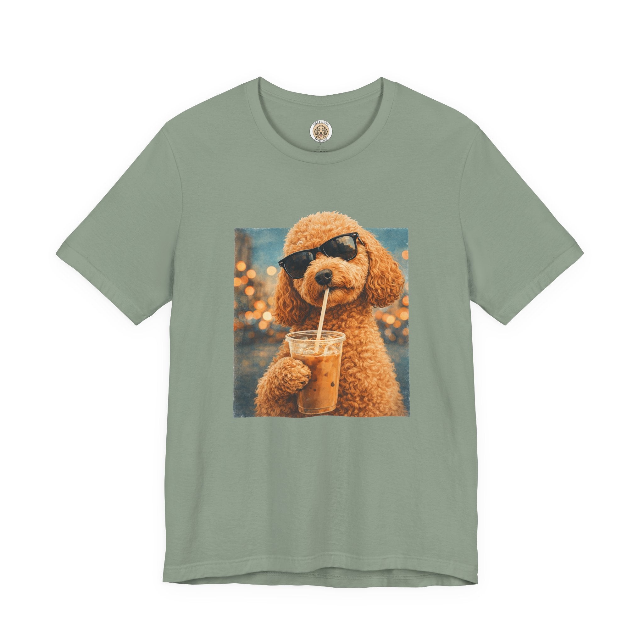 Cockapoo Iced Coffee Cool Dog T-Shirt. Quirky Animal Art Design